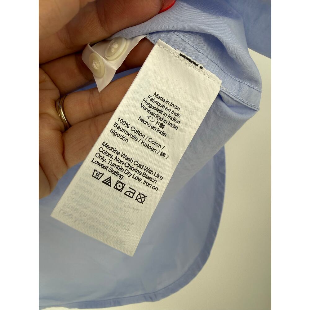 Madewell The Easy Shirt in Poplin Light Blue Oversized Button Front Blouse M NWT - Picture 9 of 10